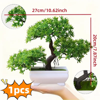 Arbre bonsaï artificiel réaliste dans un pot blanc, feuillage vert vif, plastique durable, parfait pour la décoration intérieure, utilisation en intérieur/extérieur