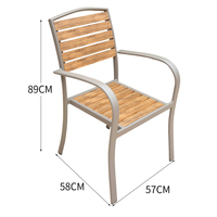Ensemble de table et de chaises de jardin moderne en teck, table extensible, ensemble de meubles de cour, ensemble de table et de chaises de salle à manger pour patio et restaurant