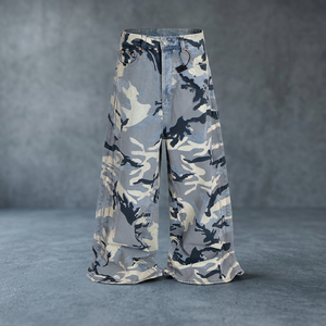 Pantalones Vaqueros de Cintura Alta, Pierna Ancha, con Parches, Transpirables, Estilo Gótico Oscuro, Corte Holgado, para Hombre, Primavera - Product Image 2