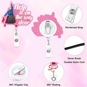 Spot-quality shiny, fun, easy-pull, retractable acrylic keychains, irregular name badges, and ID card <b>buckles</b>. Manufacturer. - Product Image 2