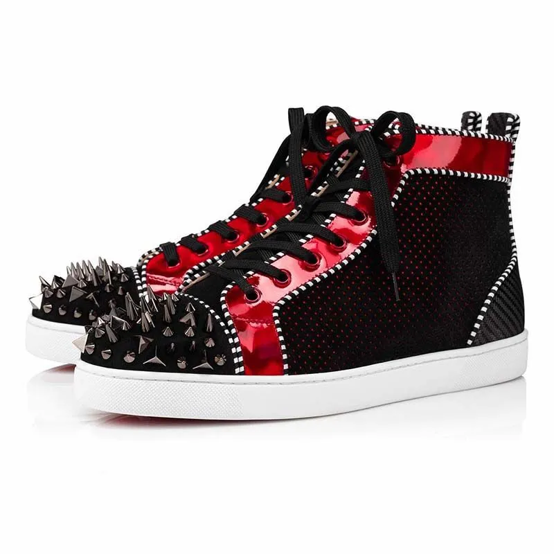 Office Career Wedding Trainers Shoe Fashion Red Bottom Men Shoes With Spikes Genuine Leather For Women Designer Sneakers