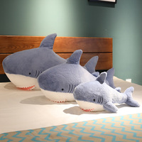 Peluche Requin Bleu Kawaii Ultra Douce avec Rembourrage en Coton PP pour Chambre et Canapé