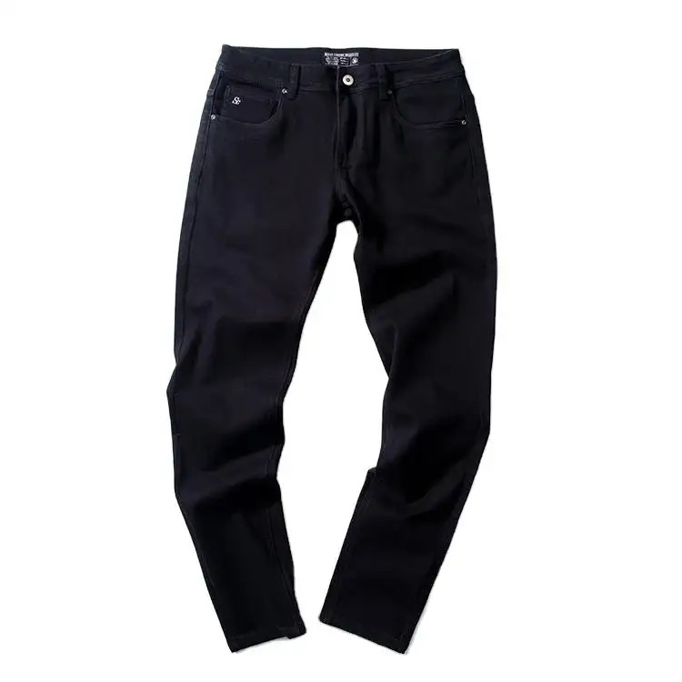2024 Mode atmungsaktiv neu Schlussverkauf Herren Jeans Slim gerade Stretch schwarze Hosen