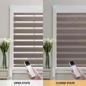 Zstarr hiện đại thông minh Wifi cơ giới điều khiển từ xa <span class=keywords><strong>Sheer</strong></span> Panels cửa sổ Zebra Rèm <span class=keywords><strong>Shades</strong></span> với panel năng lượng mặt trời cho phòng cầu nguyện - Product Image 2