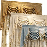 Rideaux de salon en jacquard doré brillant, double couche, voile, rideaux de luxe pour villa