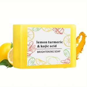 Jabón Sólido Aclarante de Limón, Cúrcuma y Ácido Kójico con Ingredientes de Leche, Hidratante y Antibacteriano <span class=keywords><strong>para</strong></span> el Cuidado de la Piel con Cicatrices de Acné, 100g - Product Image 3