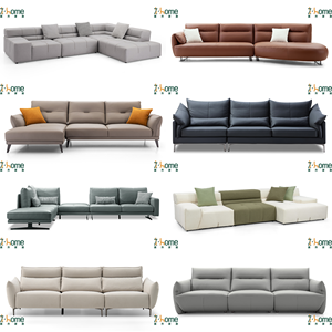 Modern Sofa Segmented <b>Back</b> <b>Cushion</b> Lumbar Pillow Slim Metal Legs Low Profile 3 Seat Compressed Sofa Living Room Hotel Office - Product Image 4