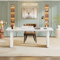 Mobilier de bureau moderne Table en bois minimaliste blanche luxe pour PDG Table de bureau directeur général Bureau à usage commercial