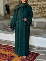 Robe longue Kaftan Abaya Dubaï pour femme, vêtement islamique modeste Zaynab 2026, en polyester respirant et antistatique, style arabe musulman