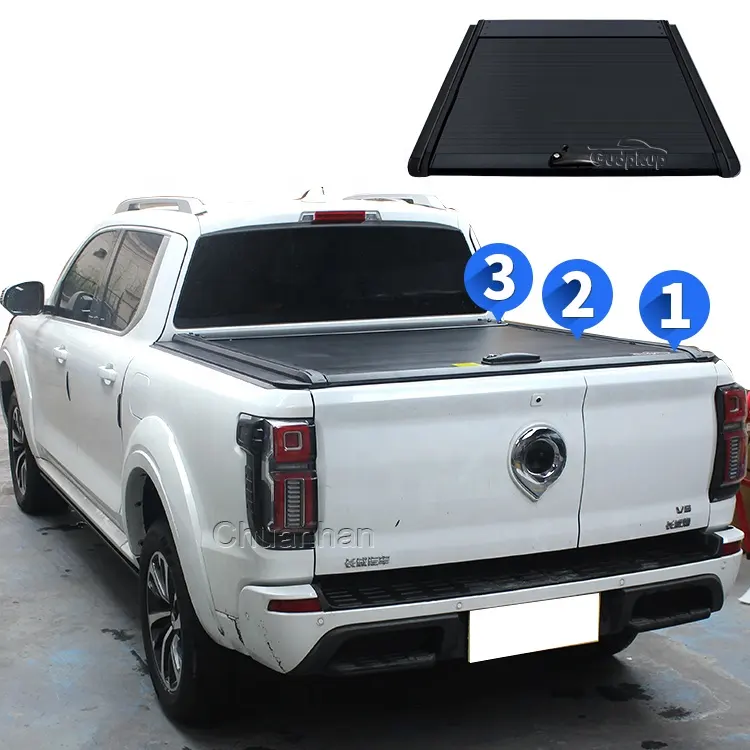 Penutup truk pickup dapat ditarik aluminium keras Aloi ranger Tonneau penutup untuk tacoma 2012 hilux vigo gwm poer