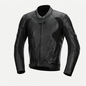 Blouson de moto en cuir de vachette premium noir style vintage à capuche avec protection avant, échantillon personnalisé disponible - Product Image 1