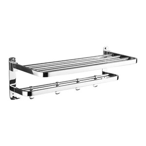Estante de almacenamiento de baño plegable de acero inoxidable 304 moderno Handsons, diseño sin perforación, toallero montado en la esquina, Baño - Product Image 6