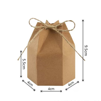Boîte d'emballage cadeau et alimentaire en papier kraft recyclé hexagonale auto-assemblante avec impression personnalisée pour mariage et bonbons