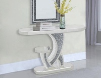 Table miroir en diamant écrasé pour salon moderne, meuble de maison, marché américain, console, en forme de O, avec miroir