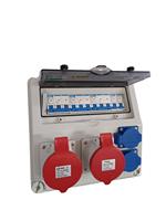 Boîte de distribution d'alimentation portable industrielle étanche IP67 16A 32A CEE/IEC pour chantier de construction