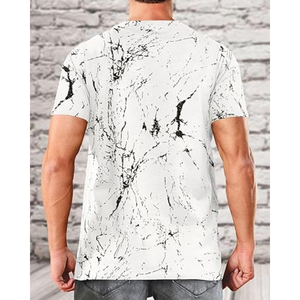 T-shirt décontracté uni pour homme en tissu tricoté polyester, manches courtes, coupe classique, anti-boulochage, style streetwear - Product Image 4