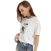 Dames T-Shirt Met Parels En Ontwerpen Billie Eilish T-Shirts Voor Vrouwen T-Shirt Wom Katoenen T-Shirt Groothandel