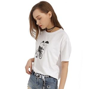 Maglietta femminile con perle e disegni Billie Eilish t-Shirt da donna t-Shirt Wom cotone t-Shirt all'ingrosso - Product Image 2