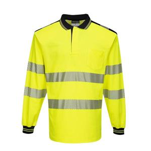 PORTWEST-Polo jaune/noir à manches longues haute visibilité T184YBRXS PW3-EAN 5036108389377 HI-VIS WORKWEAR - Product Image 1