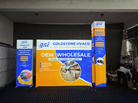 Stand de Exhibición de Longitud Flexible para Sistema de Iluminación de Salas de Exposición, Diseño de Base Reforzada con Tela Personalizada