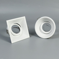 Support encastré double tête rond et carré pour ampoules GU10 MR16, cadre de downlight rotatif en fer pour configurations de plafond flexibles