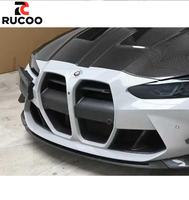 Grille de radiateur en fibre de carbone sèche style V pour BMW G80 G81 M3 G82 G83 M4, garniture de cadre, pièces automobiles, kits carrosserie, amélioration aérodynamique avant
