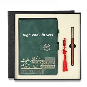 Custom Luxury Pu Leather Business Gift Notebook With Pen Set Items Gift Box Man School Office For Fathers Teacher Day Gifts
