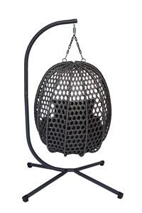 Muebles de Interior para exteriores de alta calidad, jardín de ratán, sala de estar, balcón, Patio, columpio, silla de ocio colgante de huevo plegable con soporte - Product Image 3