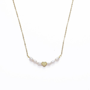 Cute Girls Summer Trendy Women Choker Link Chain Antique Gold Plated <strong>Tiny</strong> Heart Freshwater <strong>Pearl</strong> <strong>Necklace</strong> Gift for Anniversary - Product Image 6