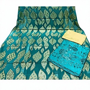 ชุดแต่งงานฟารันซาวีขายดี ผ้าไหมแท้ 100% ระบายอากาศได้ดี พิมพ์ลายหลากสี ประดับคริสตัล ผ้าดิรักโซมาลี ทอแบบปานกลาง - Product Image 1