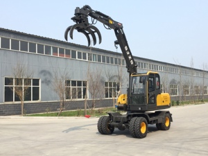 Escavatore idraulico a ruote 8 Ton piccola Mini ruota di zucchero canna tronco legno legname Grapple Loader prezzo per la vendita - Product Image 4