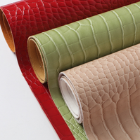 Simili cuir PVC gaufré motif crocodile pour usage automobile, tissu imperméable avec support tissé pour sièges, artisanat, vêtements, canapés