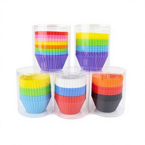 Set of 7cm <b>Silicone</b> Muffin & Cake Cups 6/12/24/32-Piece Oven Safe <b>Baking</b> Set - Product Image 1