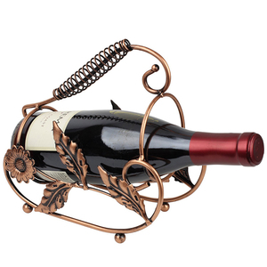 Rượu Vang Chủ Table Top Sắt Kim Loại Dây Duy Nhất Chai Rượu Kệ Holders Với Xử Lý - Product Image 2