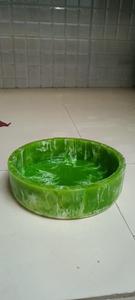 Emerald Green Geode <b>Resin</b> Round Serving Tray with Gold Handles Handmade Glazed <b>Epoxy</b> Decorative Timeless Craft Custom Size - Product Image 5