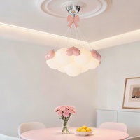 Lustre créatif artistique bulle de designer nordique 2026, en fer et acrylique, réglable en hauteur, multi-têtes LED, pour salon