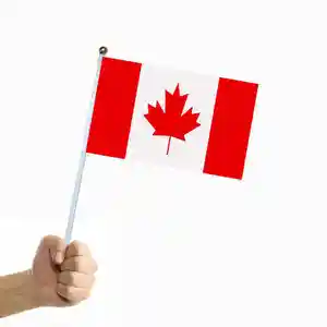 Wholesale 14*21cm Canadian flag Big events cheer and hold flags Election campaign party flags