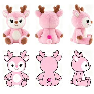 CE/ASTM Manufacturers Hot Selling Custom Cute Christmas Elk Fluffy Toy Custom Peluches Stuffed Animal Toys for Kids - Product Image 2