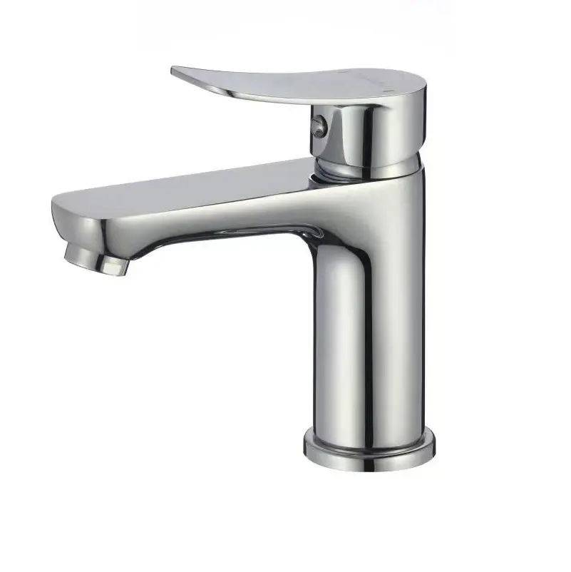 OEM Manufacturer Supply Modern Geometric Chrome Deck Mounted Single Handle Brass Basin Mixer Tap Bathroom Washbasin Faucet