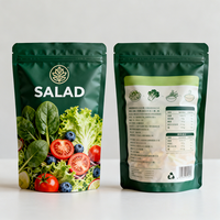 Sacs en plastique personnalisables à haute barrière pour aliments, sacs pour salades de légumes frais, pochettes verticales