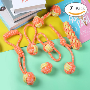 Juguetes de cuerda para perros, paquete de 7, juguete masticable de algodón para limpieza de dientes, para cachorros y mascotas - Product Image 2