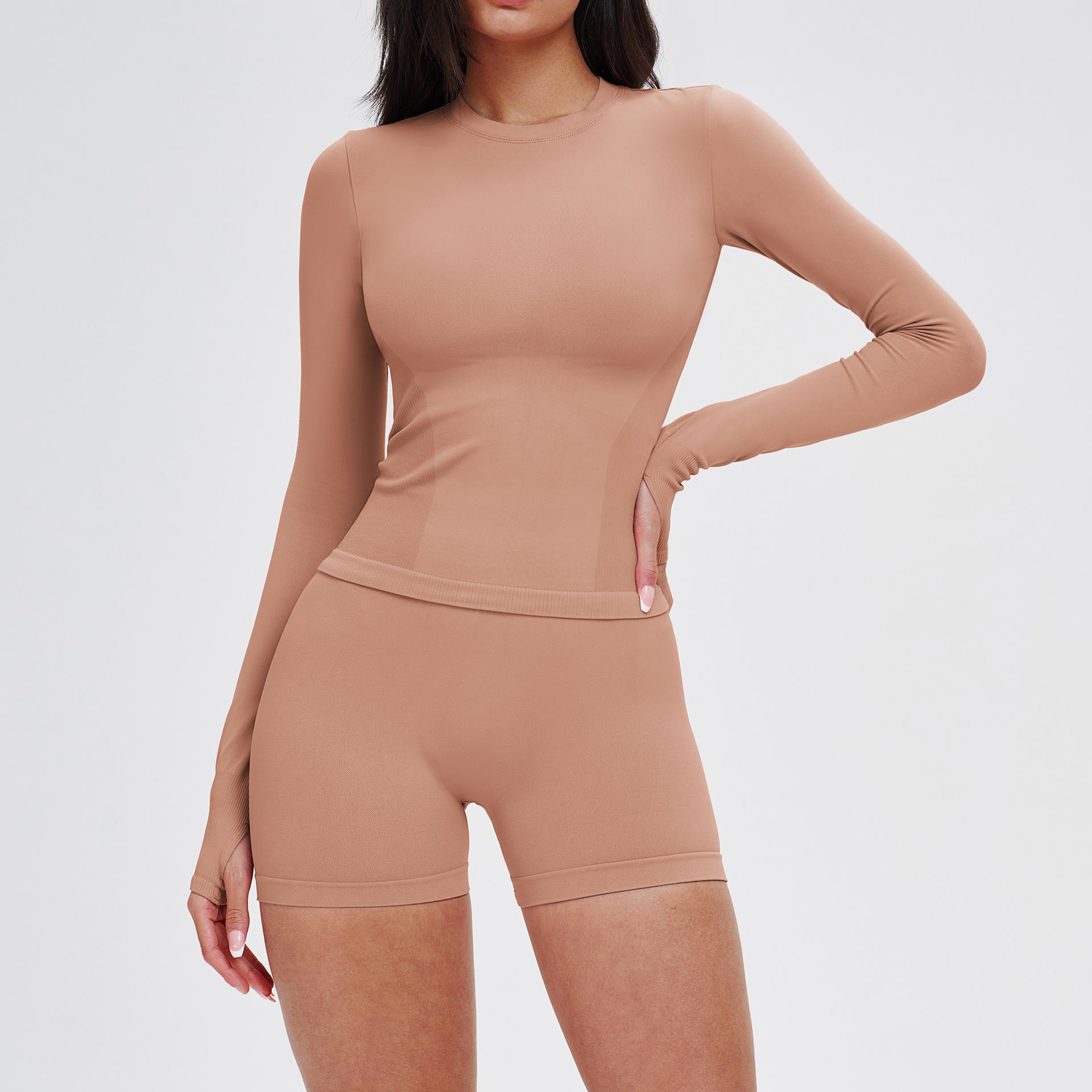 Khaki Long sleeve+short