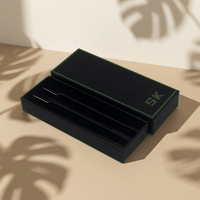 Caja de Papel Rígido para Cigarrillos Pre-enrollados con Logotipo Personalizado, 116 mm, Embalaje Negro, Paquete de 3 Cajas CR