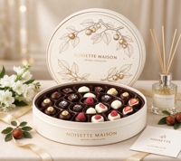 Boîte Cadeau Ronde de Luxe Personnalisée pour Chocolats, Plateau Divisé de Qualité Alimentaire, Boîte en Papier pour Chocolats Artisanaux, Emballage en Gros pour Cadeaux Sucrés