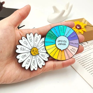 Broches giratorios artesanales de Metal impresos personalizados al por mayor, placa giratoria de arcoíris, insignia de Margarita esmaltada para amantes de la comida, <span class=keywords><strong>arte</strong></span> para tomar decisiones - Product Image 2