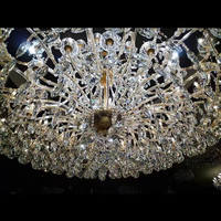 Lustre suspendu en cristal Maria Theresa de style nordique moderne et luxueux, finition dorée, télécommande LED, pour villa, hôtel, hall, salon