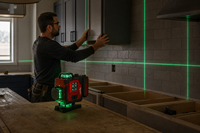 Niveau laser Milwaukee 16 lignes 3D à faisceau vert auto-nivelant compatible avec la batterie au lithium M18, niveau laser de construction