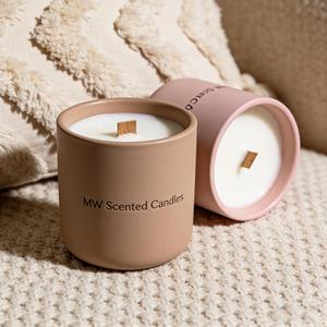 Bougie parfumée MW, pot en céramique, cire de soja, aromathérapie, style minimaliste, parfum floral, décoration d'intérieur - Product Image 1