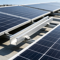 Rail de montage de panneau solaire en aluminium extrudé, profil en alliage d'aluminium AL6005-T5 pour système de support de module photovoltaïque, couleur argent