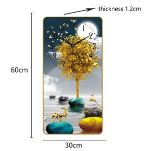 Cao cấp mới Internet đỏ đồng hồ treo tường nhà phòng khách phòng ăn phòng ngủ hình chữ nhật câm sáng tạo đồng hồ miễn phí - Product Image 5